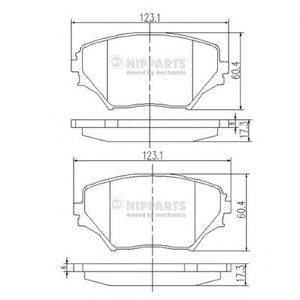 Комплект тормозных колодок, дисковый тормоз NIPPARTS J3602095