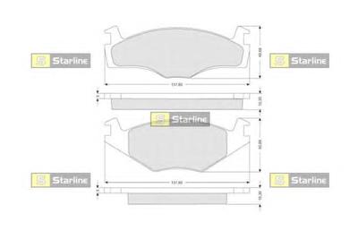 Комплект тормозных колодок, дисковый тормоз STARLINE BD S067