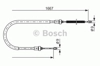 Трос, стояночная тормозная система BOSCH 1 987 477 956