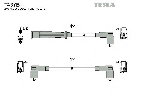 Комплект проводов зажигания TESLA
