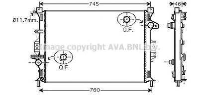 Радиатор, охлаждение двигателя AVA QUALITY COOLING FDA2421