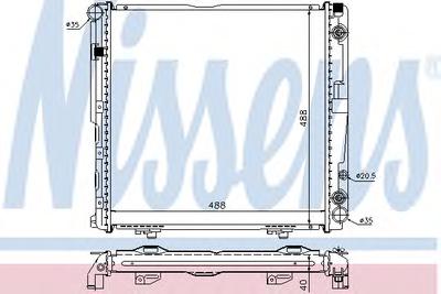 Радиатор, охлаждение двигателя NISSENS 62763A