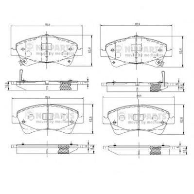 Комплект тормозных колодок, дисковый тормоз NIPPARTS