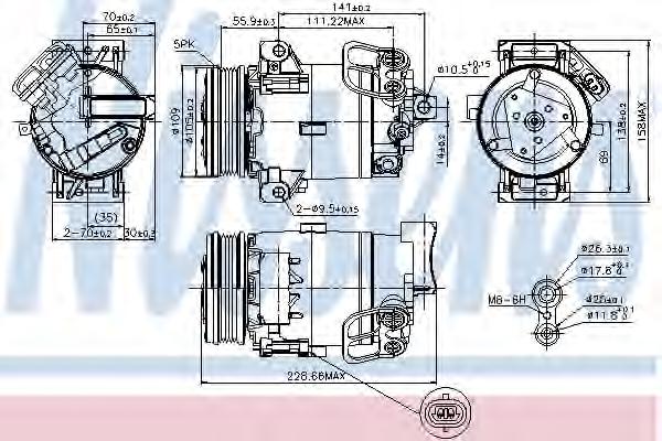 Компрессор, кондиционер NISSENS