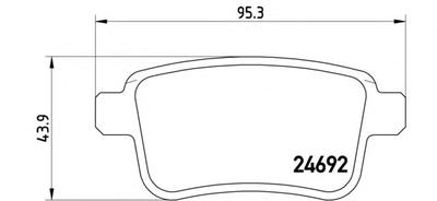 Комплект тормозных колодок, дисковый тормоз BREMBO P68 043