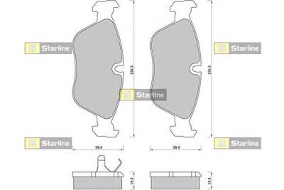 Комплект тормозных колодок, дисковый тормоз STARLINE BD S391