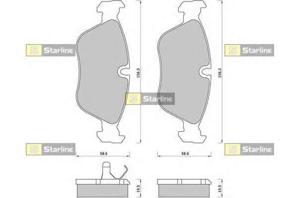 Комплект тормозных колодок, дисковый тормоз STARLINE
