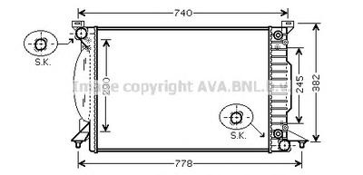 Радиатор, охлаждение двигателя AVA QUALITY COOLING AI 2207