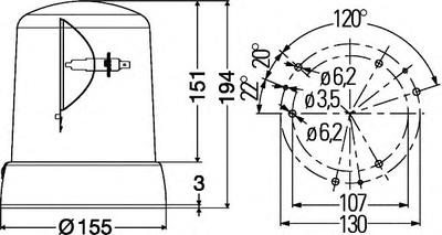 Проблесковый маячок HELLA