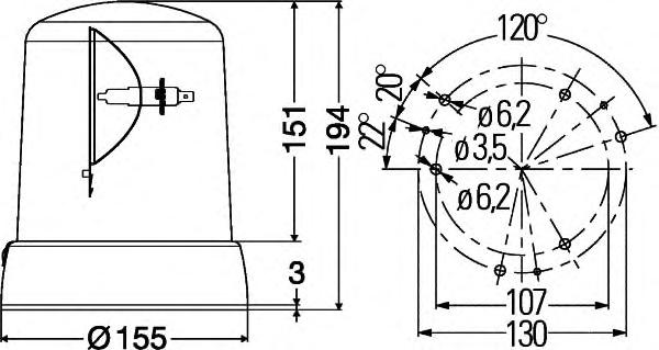 Проблесковый маячок HELLA