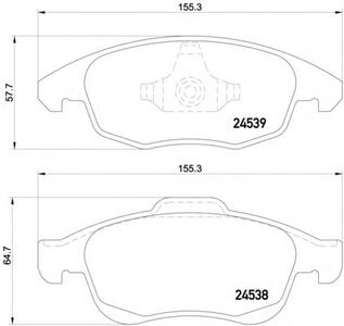 Комплект тормозных колодок, дисковый тормоз TEXTAR 2453801