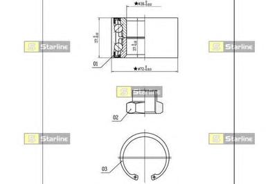 Комплект подшипника ступицы колеса STARLINE LO 01432