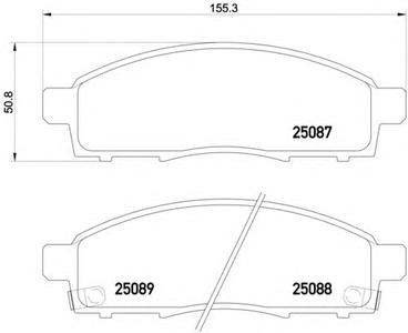 Комплект тормозных колодок, дисковый тормоз TEXTAR 2508701
