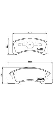 Комплект тормозных колодок, дисковый тормоз BREMBO