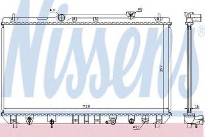 Радиатор, охлаждение двигателя NISSENS 646991