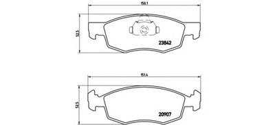 Комплект тормозных колодок, дисковый тормоз BREMBO P23 118