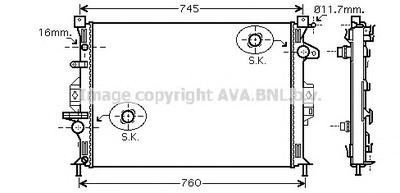 Радиатор, охлаждение двигателя AVA QUALITY COOLING FD 2425