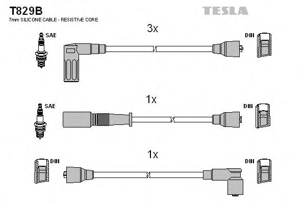 Комплект проводов зажигания TESLA