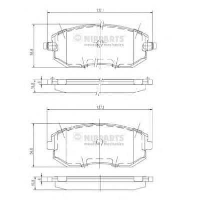 Комплект тормозных колодок, дисковый тормоз NIPPARTS