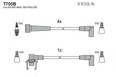 Комплект проводов зажигания TESLA T705B