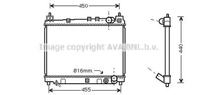 Радиатор, охлаждение двигателя AVA QUALITY COOLING TO 2258