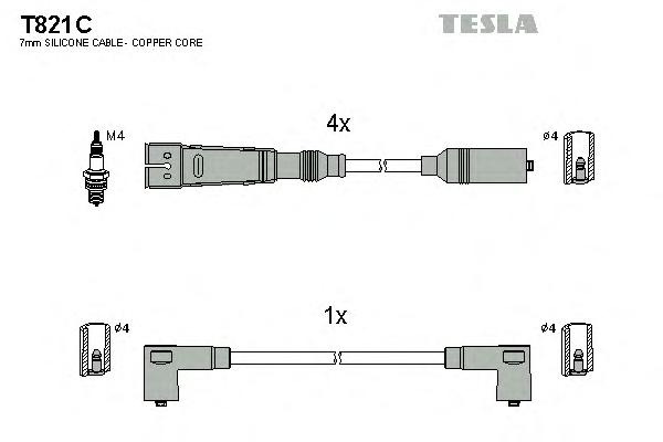 Комплект проводов зажигания TESLA