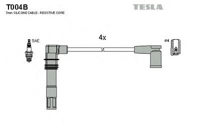 Комплект проводов зажигания TESLA T004B
