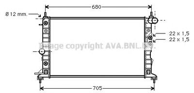 Радиатор, охлаждение двигателя AVA QUALITY COOLING OLA 2220
