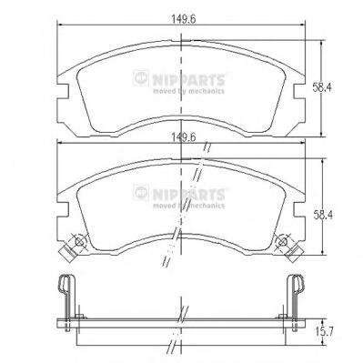 Комплект тормозных колодок, дисковый тормоз NIPPARTS
