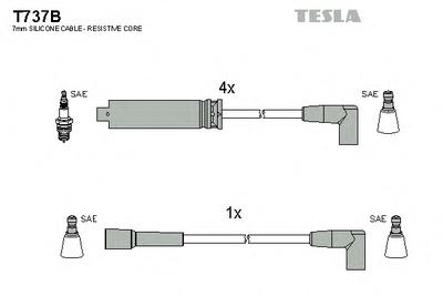 Комплект проводов зажигания TESLA T737B