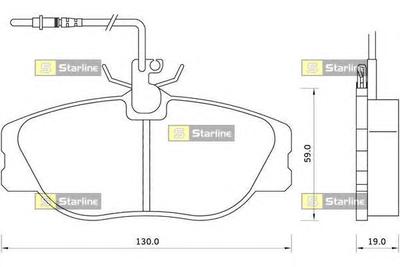 Комплект тормозных колодок, дисковый тормоз STARLINE BD S096