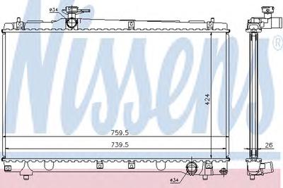 Радиатор, охлаждение двигателя NISSENS 64670A