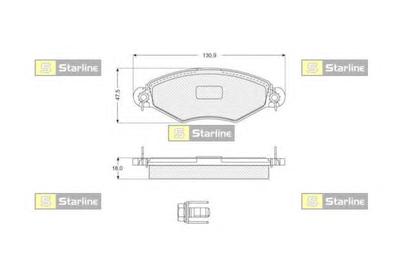 Комплект тормозных колодок, дисковый тормоз STARLINE BD S060