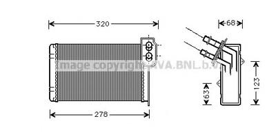 Теплообменник, отопление салона AVA QUALITY COOLING RT 6048