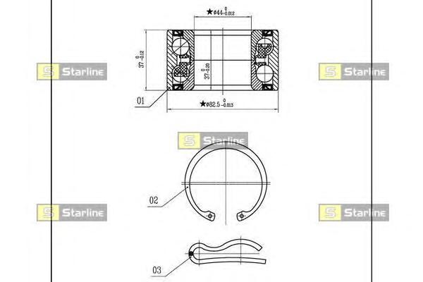 Комплект подшипника ступицы колеса STARLINE