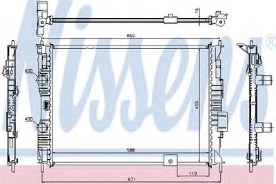 Радиатор, охлаждение двигателя NISSENS 67363