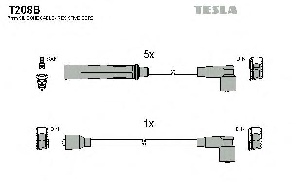 Комплект проводов зажигания TESLA