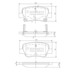 Комплект тормозных колодок, дисковый тормоз NIPPARTS N3612042