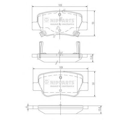 Комплект тормозных колодок, дисковый тормоз NIPPARTS