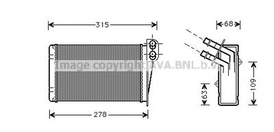 Теплообменник, отопление салона AVA QUALITY COOLING RT 6228