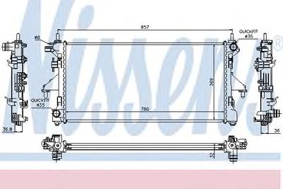 Радиатор, охлаждение двигателя NISSENS 63556