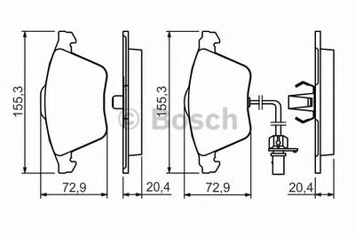 Комплект тормозных колодок, дисковый тормоз BOSCH 0 986 494 283