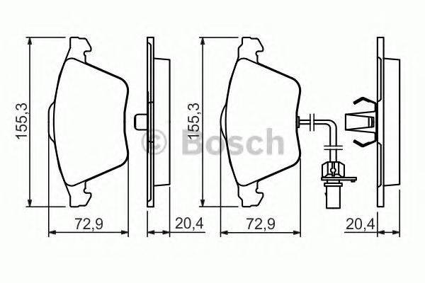 Комплект тормозных колодок, дисковый тормоз BOSCH