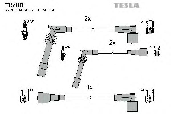 Комплект проводов зажигания TESLA
