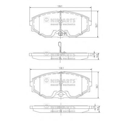 Комплект тормозных колодок, дисковый тормоз NIPPARTS