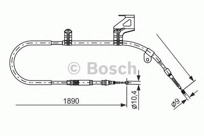 Трос, стояночная тормозная система BOSCH 1 987 477 804