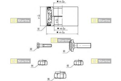 Комплект подшипника ступицы колеса STARLINE LO 01355