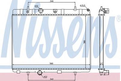 Радиатор, охлаждение двигателя NISSENS 636007