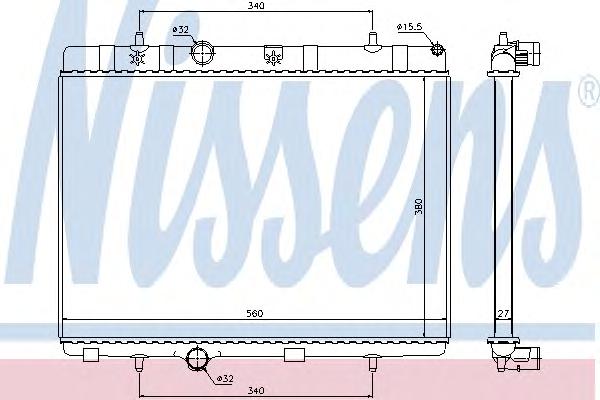 Радиатор, охлаждение двигателя NISSENS