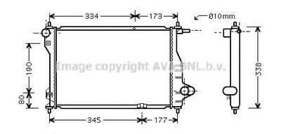 Радиатор, охлаждение двигателя AVA QUALITY COOLING DW 2075